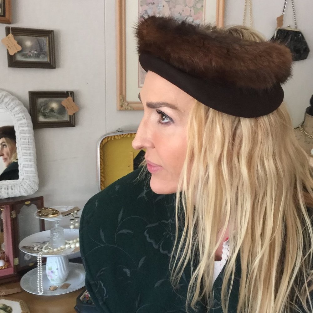 Vintage mink fur hat designer Gimbels Pittsburg